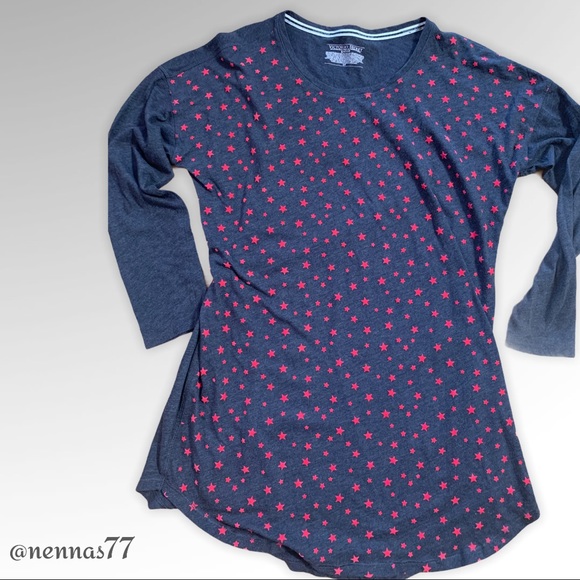 VICTORIA'S SECRET grey long sleeve sleep shirt - Picture 1 of 5
